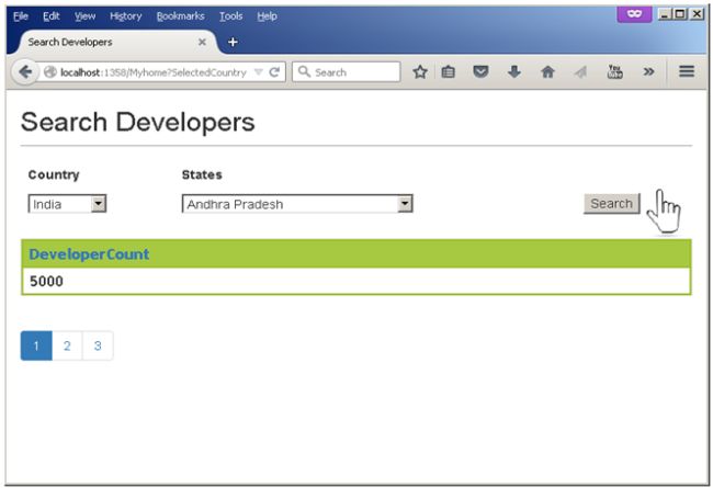 grid displaying first record